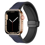 สายรัดนาฬิกาหนังซิลิโคนพับได้แม่เหล็ก สำหรับ Apple Watch Series 8&7 41mm