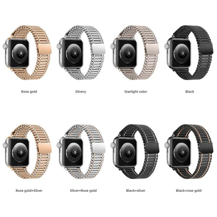 Chain Magnetic Stainless Steel Watch Band, For Apple Watch Series 8&7 41mm / SE 2&6&SE&5&4 40mm / 3&2&1 38mm, For Apple Watch Ultra 49mm / Series 8&7 45mm / SE 2&6&SE&5&4 44mm / 3&2&1 42mm