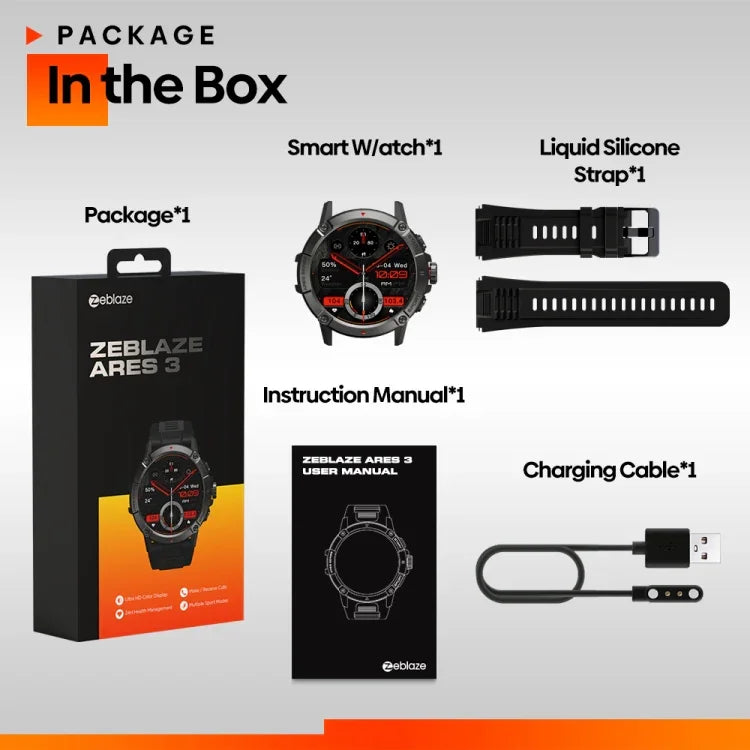 นาฬิกาอัจฉริยะ Zeblaze Ares 3 หน้าจอ IPS ขนาด 1.52 นิ้ว รองรับการตรวจสุขภาพ / โทรด้วยเสียง