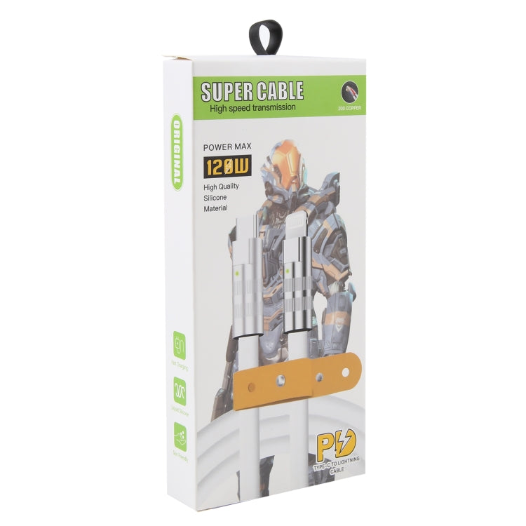 Mech ซีรีส์ สายชาร์จเร็ว 120W USB-C / Type-C เป็น 8 Pin ปลั๊กโลหะ ซิลิโคน, ความยาว 1.2m, 8 Pin, 1.2m Type-C เป็น 8 Pin