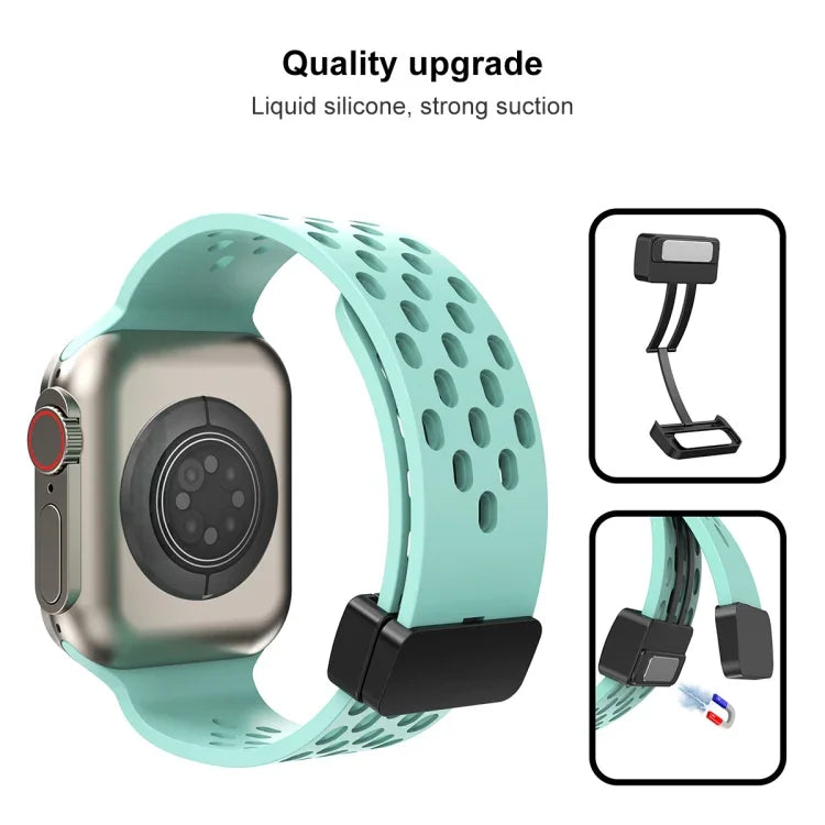 สายรัดนาฬิกาซิลิโคนหัวล็อกแม่เหล็ก สำหรับ Apple Watch Series 8&7 41mm, สำหรับ Apple Watch Series 8&7 45mm