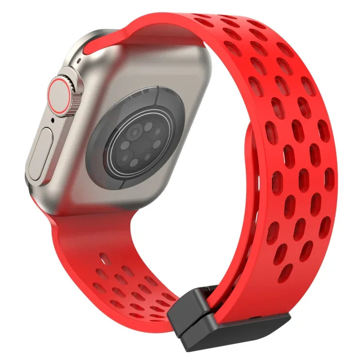 สายรัดนาฬิกาซิลิโคนหัวล็อกแม่เหล็ก สำหรับ Apple Watch Series 8&7 41mm, สำหรับ Apple Watch Series 8&7 45mm