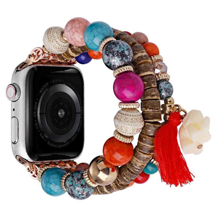 Beads Elephant Pendant Watch Band, For Apple Watch Series 10 46mm, For Apple Watch Series 10 42mm, For Apple Watch SE 2023 44mm, For Apple Watch SE 2023 40mm, For Apple Watch Ultra 2 49mm, For Apple Watch 9 45mm, For Apple Watch 9 41mm                 ...