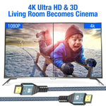 สาย HDMI 2.0 เวอร์ชัน 4K 60Hz HD ความยาว 1 ม., 2 ม., 3 ม., 5 ม.
