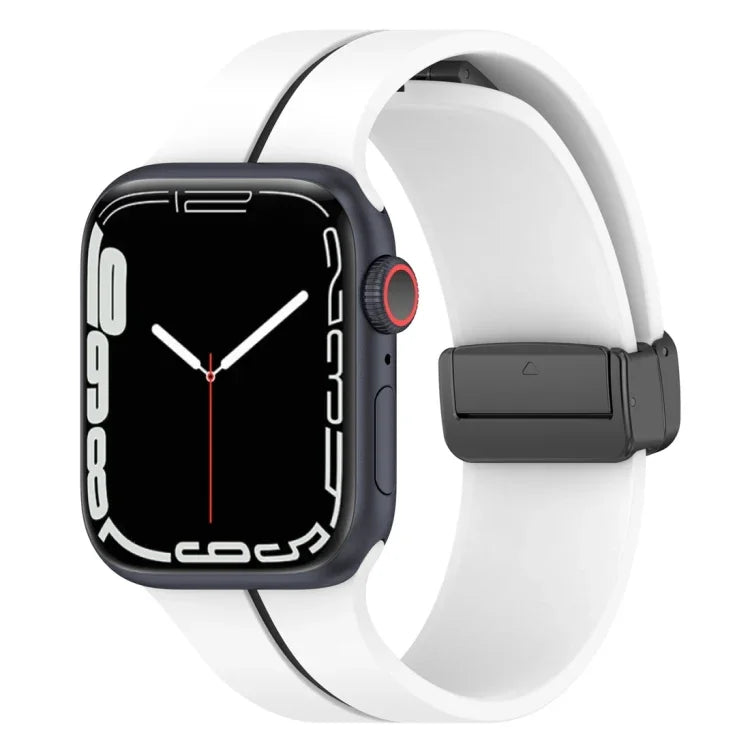 สายรัดนาฬิกาซิลิโคนแบบพับสองสี สำหรับ Apple Watch 9 ขนาด 45mm, สำหรับ Apple Watch 9 ขนาด 41mm