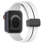 Two Color Folding Buckle Silicone Watch Band, For Apple Watch 9 45mm, For Apple Watch 9 41mm