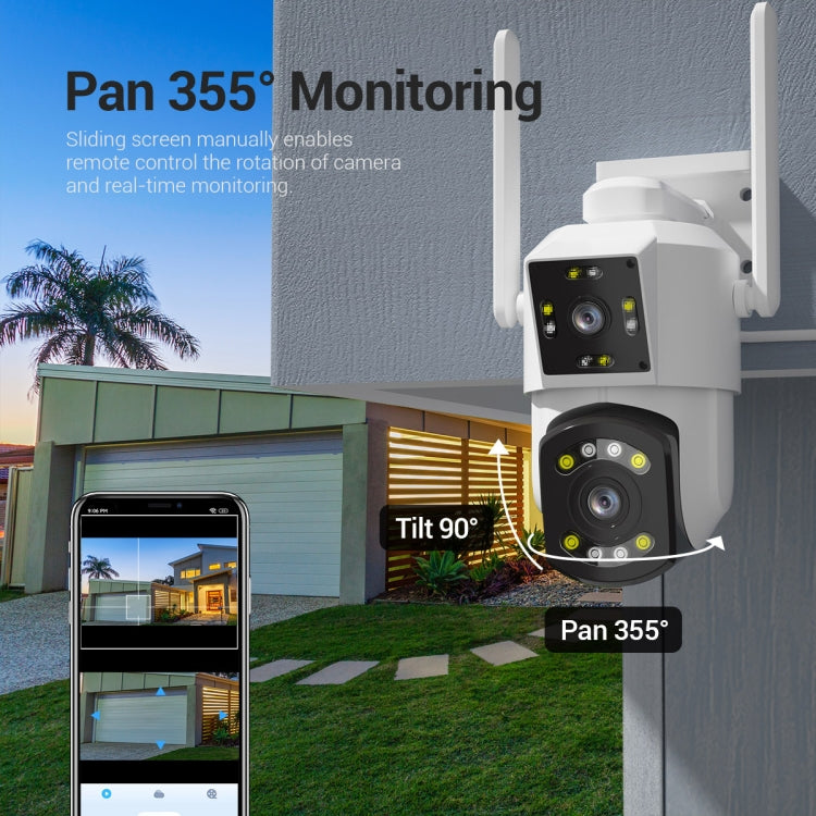 กล้อง ESCAM PT210 เลนส์คู่ 3MP พร้อมหน้าจอคู่ รองรับ WiFi, การสื่อสารสองทาง, ตรวจจับการเคลื่อนไหว และเก็บข้อมูลบนคลาวด์, PT210