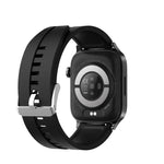 นาฬิกาอัจฉริยะหน้าจอ TFT 1.85 นิ้ว สายซิลิโคน สุขภาพ รองรับการโทรบลูทูธ / วัดออกซิเจนในเลือดบนที่สูง / อุณหภูมิร่างกาย / ภาวะหัวใจเต้นผิดจังหวะ / การตรวจวัดอัตราการเต้นหัวใจ TI, สายซิลิโคน (สีดำ), สายซิลิโคน (สีดำเงิน)