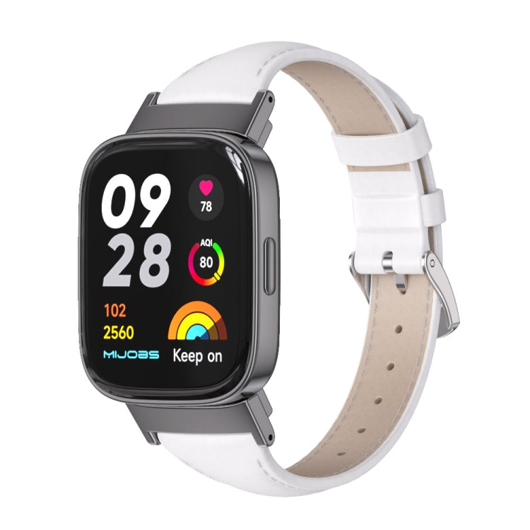 Mijobs Genuine Leather Slim Watch Band, For Redmi Watch 3