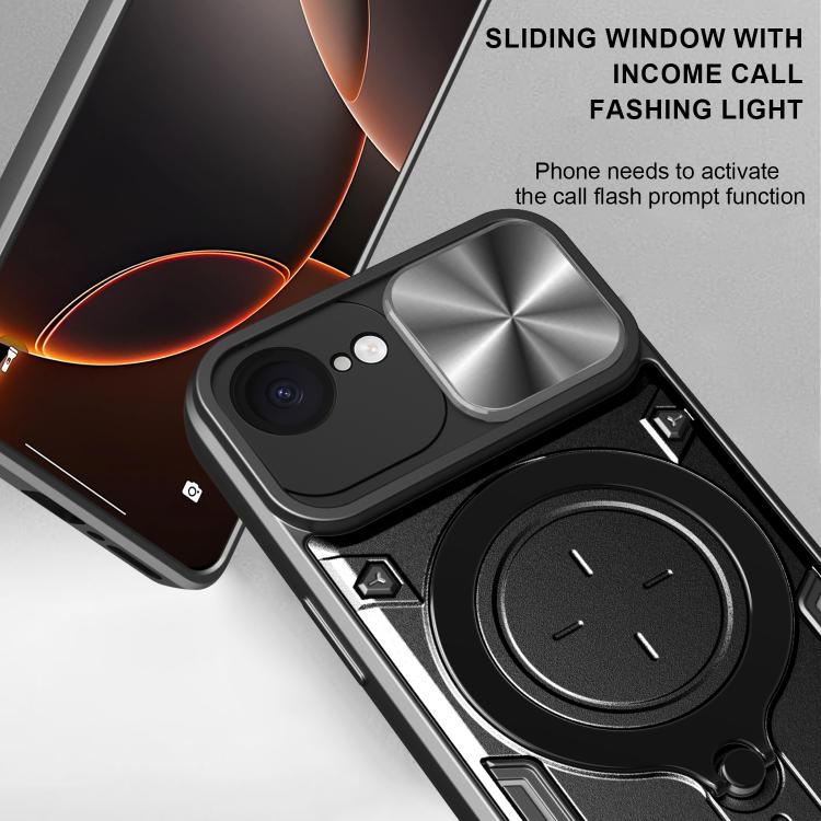 เคสโทรศัพท์ที่มีที่ยึดแม่เหล็กแบบเลื่อนลาย CD สำหรับ iPhone 17e / 16e, สำหรับ iPhone 17 Pro Max, สำหรับ iPhone 17 Pro, สำหรับ iPhone 17, สำหรับ iPhone Air, สำหรับ iPhone 16 Pro Max, สำหรับ iPhone 16 Pro, สำหรับ iPhone 16 Plus
