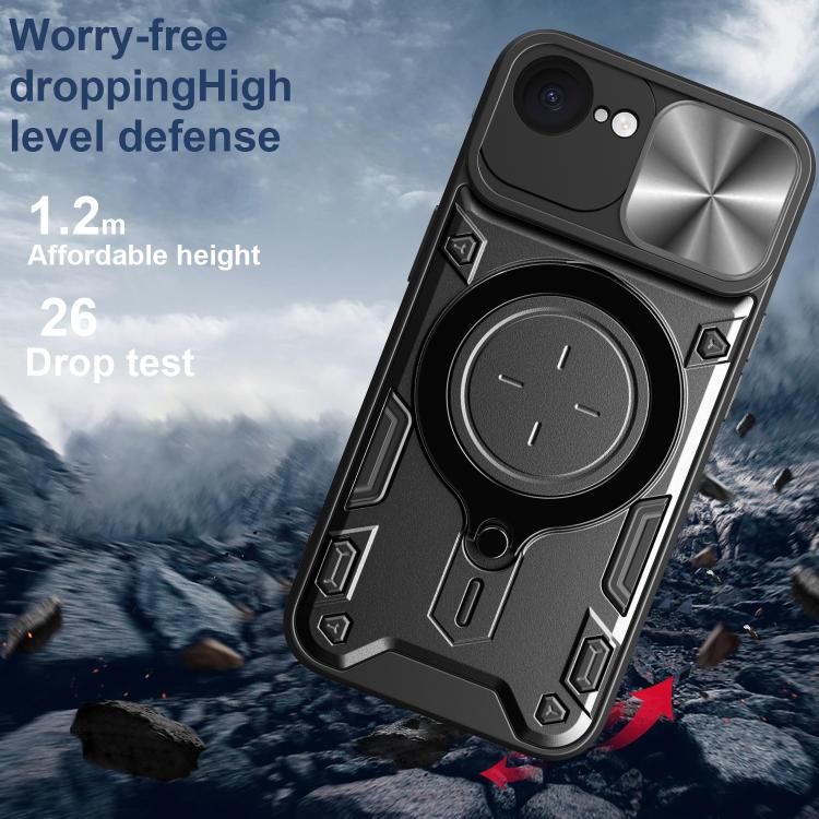 เคสโทรศัพท์ที่มีที่ยึดแม่เหล็กแบบเลื่อนลาย CD สำหรับ iPhone 17e / 16e, สำหรับ iPhone 17 Pro Max, สำหรับ iPhone 17 Pro, สำหรับ iPhone 17, สำหรับ iPhone Air, สำหรับ iPhone 16 Pro Max, สำหรับ iPhone 16 Pro, สำหรับ iPhone 16 Plus