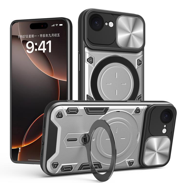 เคสโทรศัพท์ที่มีที่ยึดแม่เหล็กแบบเลื่อนลาย CD สำหรับ iPhone 17e / 16e, สำหรับ iPhone 17 Pro Max, สำหรับ iPhone 17 Pro, สำหรับ iPhone 17, สำหรับ iPhone Air, สำหรับ iPhone 16 Pro Max, สำหรับ iPhone 16 Pro, สำหรับ iPhone 16 Plus