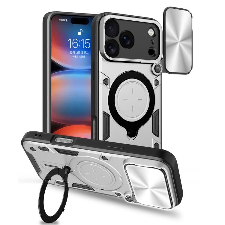 เคสโทรศัพท์ที่มีที่ยึดแม่เหล็กแบบเลื่อนลาย CD สำหรับ iPhone 17e / 16e, สำหรับ iPhone 17 Pro Max, สำหรับ iPhone 17 Pro, สำหรับ iPhone 17, สำหรับ iPhone Air, สำหรับ iPhone 16 Pro Max, สำหรับ iPhone 16 Pro, สำหรับ iPhone 16 Plus
