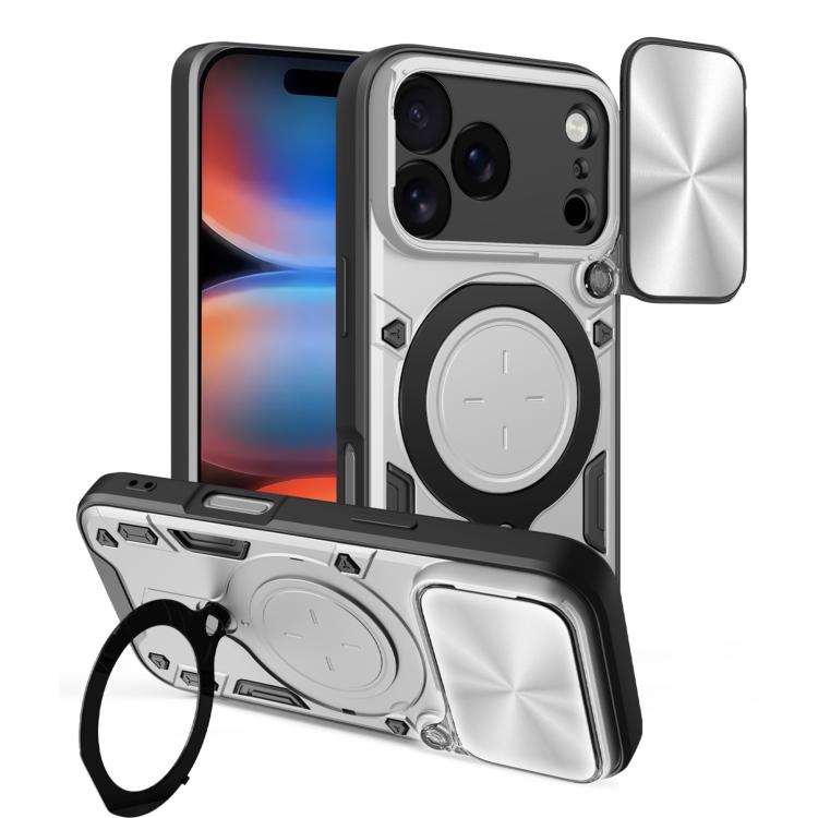 เคสโทรศัพท์ที่มีที่ยึดแม่เหล็กแบบเลื่อนลาย CD สำหรับ iPhone 17e / 16e, สำหรับ iPhone 17 Pro Max, สำหรับ iPhone 17 Pro, สำหรับ iPhone 17, สำหรับ iPhone Air, สำหรับ iPhone 16 Pro Max, สำหรับ iPhone 16 Pro, สำหรับ iPhone 16 Plus