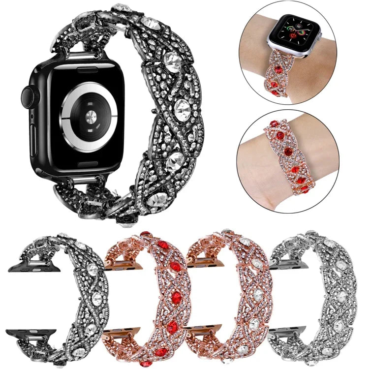 สายรัดนาฬิกาโลหะบิดเพชร สำหรับ Apple Watch Series 10 46mm, สำหรับ Apple Watch Series 10 42mm, สำหรับ Apple Watch SE 2023 44mm, สำหรับ Apple Watch SE 2023 40mm, สำหรับ Apple Watch Ultra 2 49mm, สำหรับ Apple Watch 9 45mm, สำหรับ Apple Watch 9 41mm