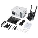 กล้องโดม SHIWOJIA กันน้ำ IP66 4G 3MP พลังงานแสงอาทิตย์ พร้อมเสียงสองทาง, ตรวจจับการเคลื่อนไหว PIR และมองเห็นในที่มืด, EU, AU, US
