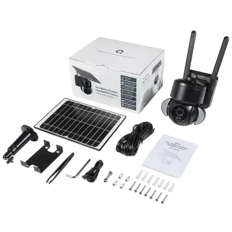 กล้องโดม SHIWOJIA กันน้ำ IP66 4G 3MP พลังงานแสงอาทิตย์ พร้อมเสียงสองทาง, ตรวจจับการเคลื่อนไหว PIR และมองเห็นในที่มืด, EU, AU, US