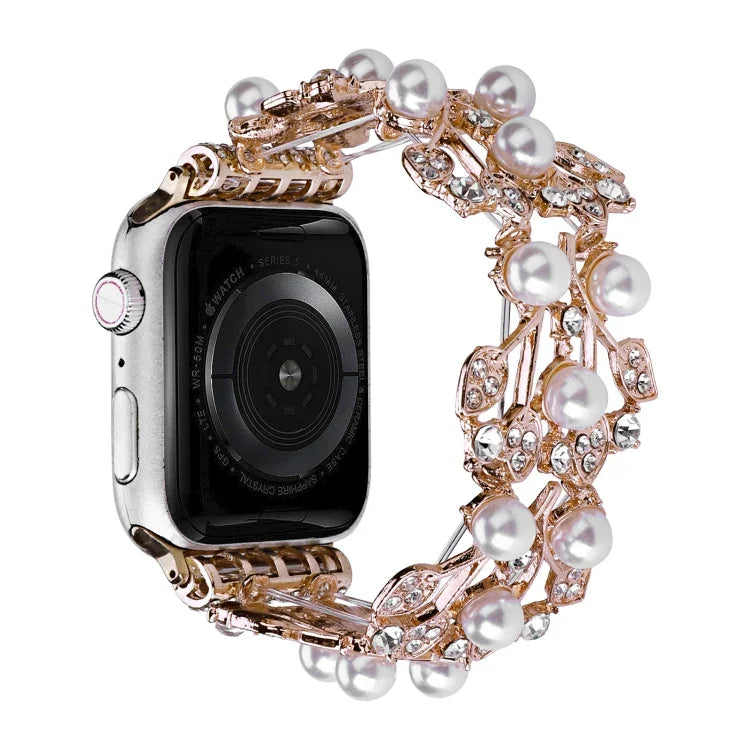 สายรัดนาฬิกาโลหะเม็ดสี่แฉก สำหรับ Apple Watch 6 ขนาด 40 มม. และ 44 มม., Apple Watch 5 ขนาด 44 มม. และ 40 มม., Apple Watch 4 ขนาด 44 มม. และ 40 มม., Apple Watch 3 ขนาด 38 มม. และ 42 มม., Apple Watch 2 ขนาด 42 มม.