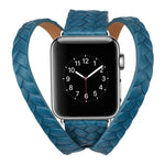 สายหนังแท้ปั๊มลายมงกุฎ สำหรับ Apple Watch Series 5 & 4 40 มม. / 3& 2 & 1 38 มม., สำหรับ Apple Watch Series 7 45 มม. / 6 & SE & 5 & 4 44 มม. / 3 & 2 & 1 42 มม.