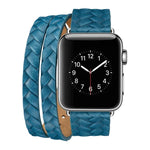 สายหนังแท้ปั๊มลายมงกุฎ สำหรับ Apple Watch Series 5 & 4 40 มม. / 3& 2 & 1 38 มม., สำหรับ Apple Watch Series 7 45 มม. / 6 & SE & 5 & 4 44 มม. / 3 & 2 & 1 42 มม.