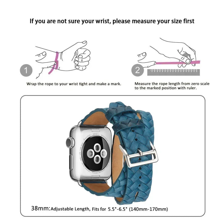 สายหนังแท้ปั๊มลายมงกุฎ สำหรับ Apple Watch Series 5 & 4 40 มม. / 3& 2 & 1 38 มม., สำหรับ Apple Watch Series 7 45 มม. / 6 & SE & 5 & 4 44 มม. / 3 & 2 & 1 42 มม.