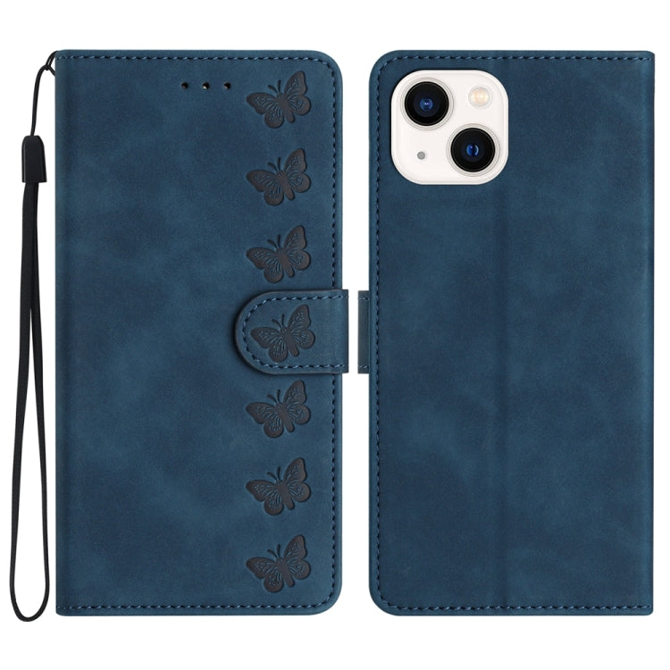 เคสโทรศัพท์หนังนูนลายผีเสื้อเจ็ดตัว สำหรับ iPhone 14 Pro Max, สำหรับ iPhone 13 Pro Max, สำหรับ iPhone 13 Pro, สำหรับ iPhone 13, สำหรับ iPhone 13 mini, สำหรับ iPhone 12, สำหรับ iPhone 12 Pro Max, สำหรับ iPhone 12 Pro