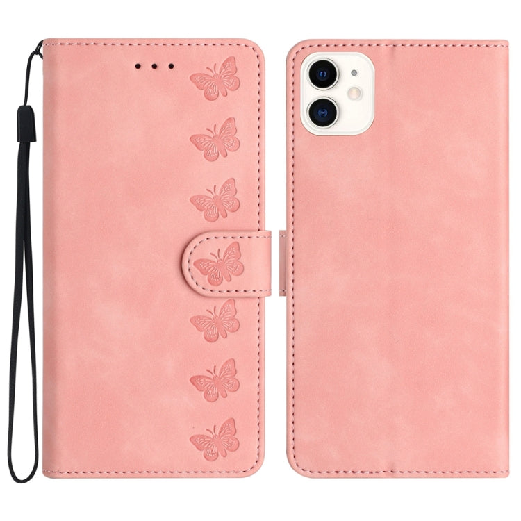 เคสโทรศัพท์หนังนูนลายผีเสื้อเจ็ดตัว สำหรับ iPhone 14 Pro Max, สำหรับ iPhone 13 Pro Max, สำหรับ iPhone 13 Pro, สำหรับ iPhone 13, สำหรับ iPhone 13 mini, สำหรับ iPhone 12, สำหรับ iPhone 12 Pro Max, สำหรับ iPhone 12 Pro