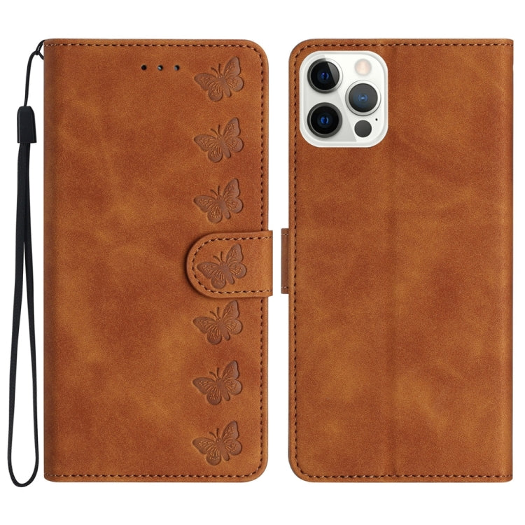 เคสโทรศัพท์หนังนูนลายผีเสื้อเจ็ดตัว สำหรับ iPhone 14 Pro Max, สำหรับ iPhone 13 Pro Max, สำหรับ iPhone 13 Pro, สำหรับ iPhone 13, สำหรับ iPhone 13 mini, สำหรับ iPhone 12, สำหรับ iPhone 12 Pro Max, สำหรับ iPhone 12 Pro