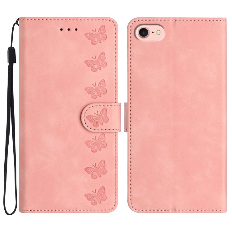 เคสโทรศัพท์หนังปั๊มลายผีเสื้อเจ็ดตัว สำหรับ iPhone 16e / 17e, สำหรับ iPhone 17 Pro Max, สำหรับ iPhone 17 Pro, สำหรับ iPhone 17, สำหรับ iPhone Air, สำหรับ iPhone 16 Pro Max, สำหรับ iPhone 16 Pro, สำหรับ iPhone 16 Plus