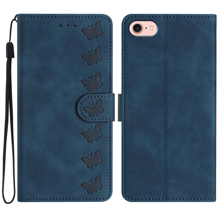 เคสโทรศัพท์หนังปั๊มลายผีเสื้อเจ็ดตัว สำหรับ iPhone 16e / 17e, สำหรับ iPhone 17 Pro Max, สำหรับ iPhone 17 Pro, สำหรับ iPhone 17, สำหรับ iPhone Air, สำหรับ iPhone 16 Pro Max, สำหรับ iPhone 16 Pro, สำหรับ iPhone 16 Plus