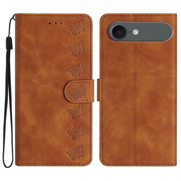 เคสโทรศัพท์หนังปั๊มลายผีเสื้อเจ็ดตัว สำหรับ iPhone 16e / 17e, สำหรับ iPhone 17 Pro Max, สำหรับ iPhone 17 Pro, สำหรับ iPhone 17, สำหรับ iPhone Air, สำหรับ iPhone 16 Pro Max, สำหรับ iPhone 16 Pro, สำหรับ iPhone 16 Plus