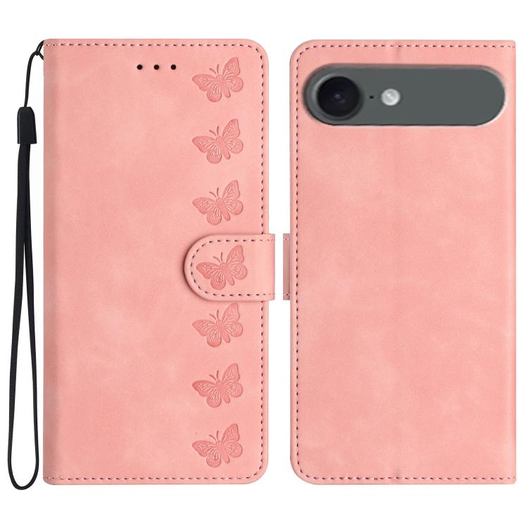 เคสโทรศัพท์หนังปั๊มลายผีเสื้อเจ็ดตัว สำหรับ iPhone 16e / 17e, สำหรับ iPhone 17 Pro Max, สำหรับ iPhone 17 Pro, สำหรับ iPhone 17, สำหรับ iPhone Air, สำหรับ iPhone 16 Pro Max, สำหรับ iPhone 16 Pro, สำหรับ iPhone 16 Plus