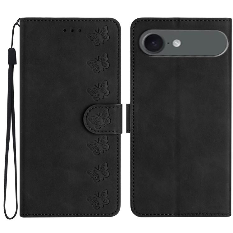 เคสโทรศัพท์หนังปั๊มลายผีเสื้อเจ็ดตัว สำหรับ iPhone 16e / 17e, สำหรับ iPhone 17 Pro Max, สำหรับ iPhone 17 Pro, สำหรับ iPhone 17, สำหรับ iPhone Air, สำหรับ iPhone 16 Pro Max, สำหรับ iPhone 16 Pro, สำหรับ iPhone 16 Plus