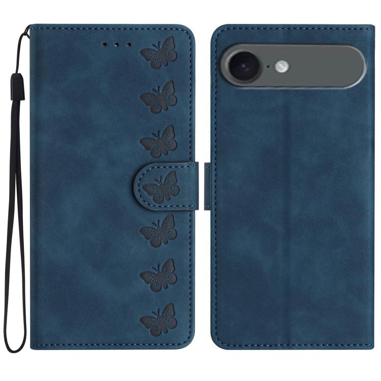 เคสโทรศัพท์หนังปั๊มลายผีเสื้อเจ็ดตัว สำหรับ iPhone 16e / 17e, สำหรับ iPhone 17 Pro Max, สำหรับ iPhone 17 Pro, สำหรับ iPhone 17, สำหรับ iPhone Air, สำหรับ iPhone 16 Pro Max, สำหรับ iPhone 16 Pro, สำหรับ iPhone 16 Plus