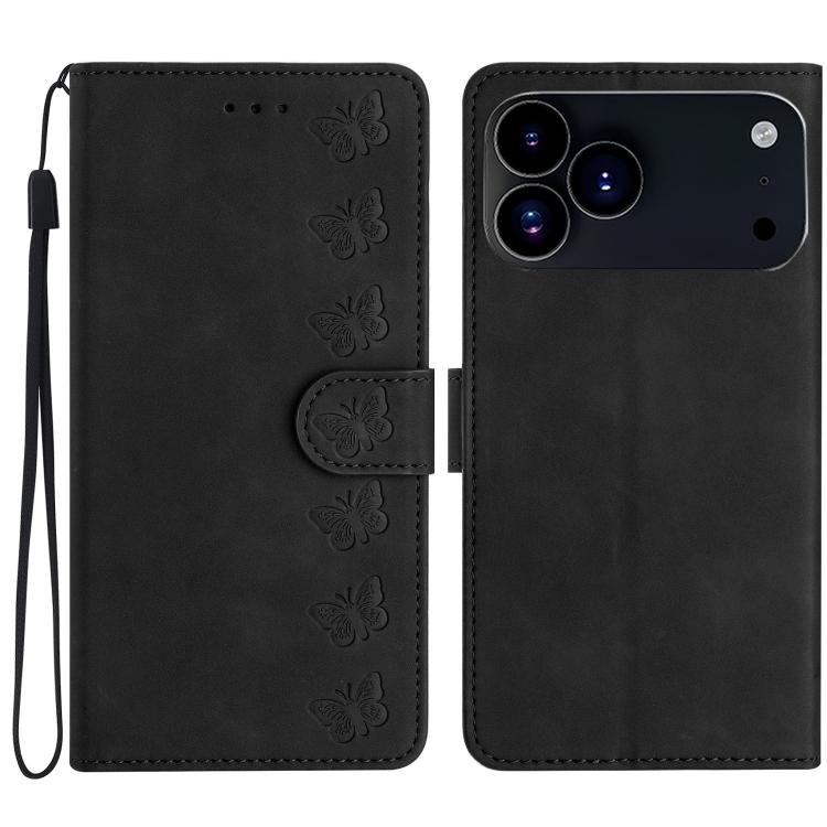 เคสโทรศัพท์หนังปั๊มลายผีเสื้อเจ็ดตัว สำหรับ iPhone 16e / 17e, สำหรับ iPhone 17 Pro Max, สำหรับ iPhone 17 Pro, สำหรับ iPhone 17, สำหรับ iPhone Air, สำหรับ iPhone 16 Pro Max, สำหรับ iPhone 16 Pro, สำหรับ iPhone 16 Plus