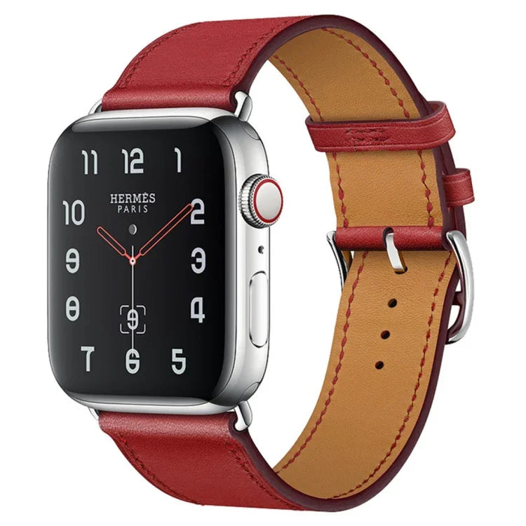 สายหนังแท้สำหรับเปลี่ยนใหม่ สำหรับ Apple Watch Series 7 ขนาด 41 มม. / 6 & SE & 5 & 4 ขนาด 40 มม. / 3 & 2 & 1 ขนาด 38 มม., สำหรับ Apple Watch Series 7 ขนาด 45 มม. / 6 & SE & 5 & 4 ขนาด 44 มม. / 3 & 2 & 1 ขนาด 42 มม.