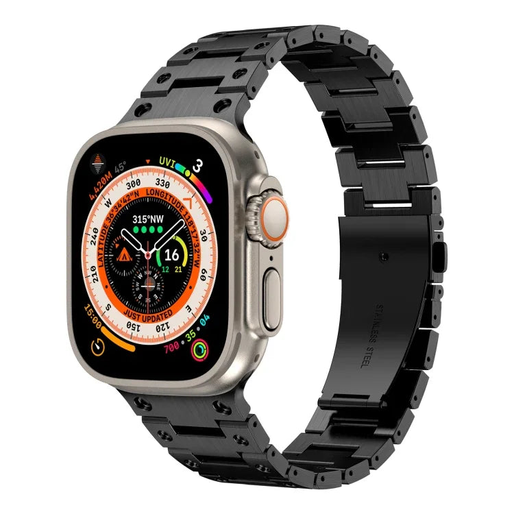Double Rows Metal Watch Band, For Apple Watch 6 40mm, For Apple Watch 6 44mm, For Apple Watch 5 44mm, For Apple Watch 5 40mm, For Apple Watch 4 44mm, For Apple Watch 4 40mm, For Apple Watch 3 38mm, For Apple Watch 3 42mm, For Apple Watch 2 42mm        ...