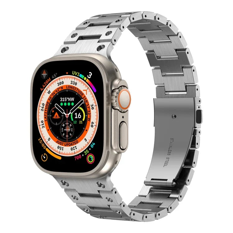 Double Rows Metal Watch Band, For Apple Watch 6 40mm, For Apple Watch 6 44mm, For Apple Watch 5 44mm, For Apple Watch 5 40mm, For Apple Watch 4 44mm, For Apple Watch 4 40mm, For Apple Watch 3 38mm, For Apple Watch 3 42mm, For Apple Watch 2 42mm        ...