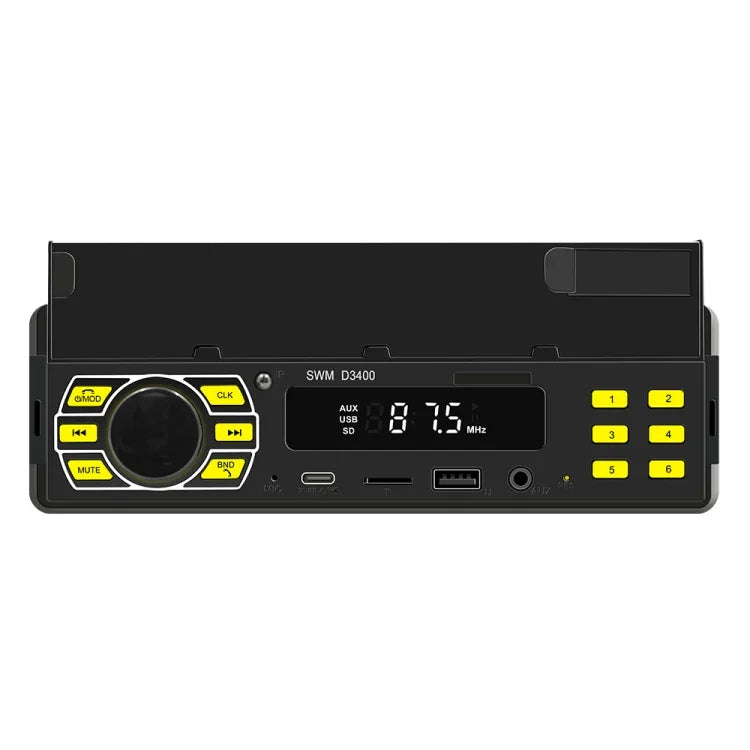 เครื่องเล่น MP3 บลูทูธรถยนต์ SWM D3400 รองรับผู้ช่วยเสียงอัจฉริยะ / FM