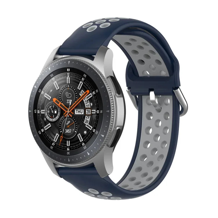 สายรัดข้อมือซิลิโคนกีฬาสองสีแบบสากล สำหรับ Samsung Galaxy Watch 46mm / Gear S3, สำหรับ Huawei Watch GT2 / Honor Magic Watch 2 46mm