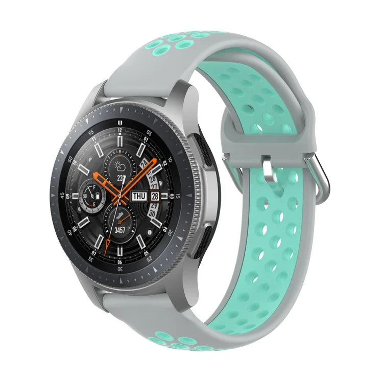 สายรัดข้อมือซิลิโคนกีฬาสองสีแบบสากล สำหรับ Samsung Galaxy Watch 46mm / Gear S3, สำหรับ Huawei Watch GT2 / Honor Magic Watch 2 46mm