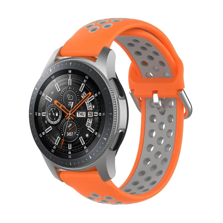 สายรัดข้อมือซิลิโคนกีฬาสองสีแบบสากล สำหรับ Samsung Galaxy Watch 46mm / Gear S3, สำหรับ Huawei Watch GT2 / Honor Magic Watch 2 46mm