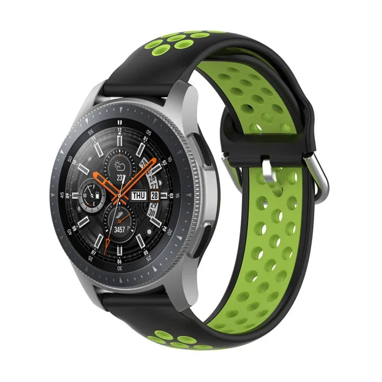 สายรัดข้อมือซิลิโคนกีฬาสองสีแบบสากล สำหรับ Samsung Galaxy Watch 46mm / Gear S3, สำหรับ Huawei Watch GT2 / Honor Magic Watch 2 46mm