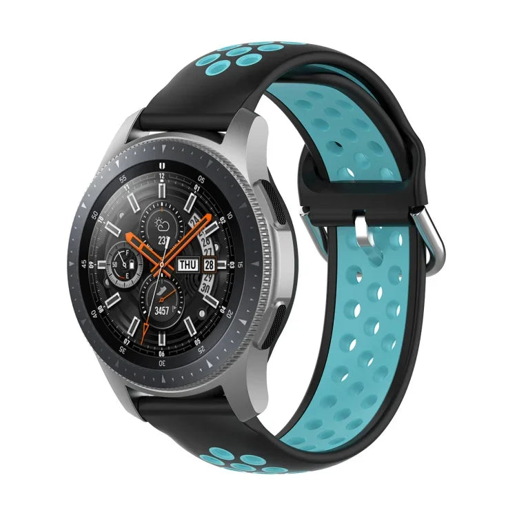 สายรัดข้อมือซิลิโคนกีฬาสองสีแบบสากล สำหรับ Samsung Galaxy Watch 46mm / Gear S3, สำหรับ Huawei Watch GT2 / Honor Magic Watch 2 46mm