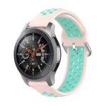 สายรัดข้อมือซิลิโคนกีฬาสองสีแบบสากล สำหรับ Samsung Galaxy Watch 46mm / Gear S3, สำหรับ Huawei Watch GT2 / Honor Magic Watch 2 46mm