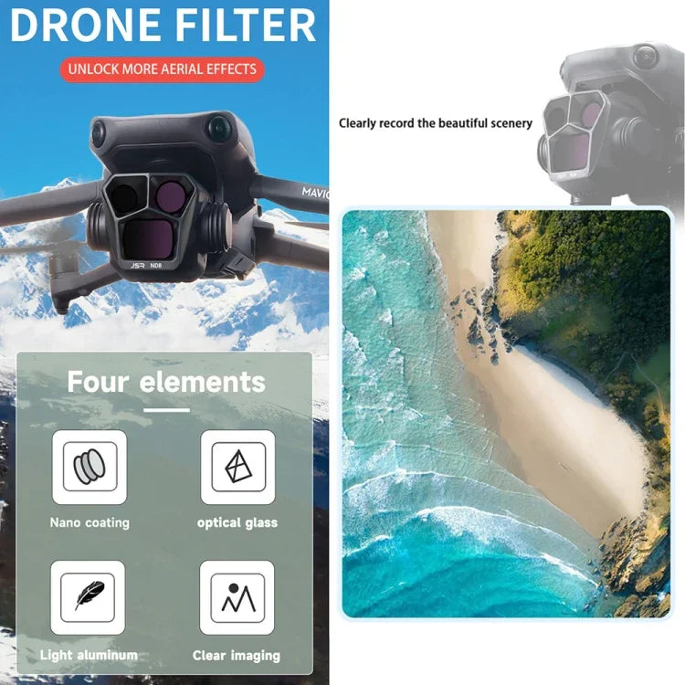 ฟิลเตอร์เลนส์ JSR GB 8 in 1 CPL ND8 ND16 ND32 ND64 STAR ND1000 NIGHT, 8 in 1 สำหรับ DJI Mavic 3 Pro