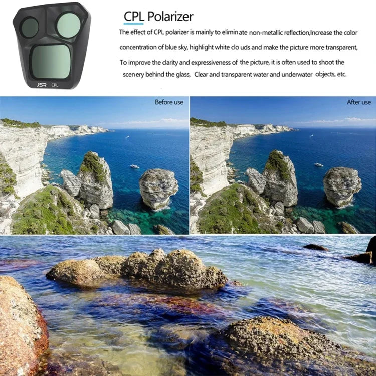 ฟิลเตอร์เลนส์ JSR GB 8 in 1 CPL ND8 ND16 ND32 ND64 STAR ND1000 NIGHT, 8 in 1 สำหรับ DJI Mavic 3 Pro