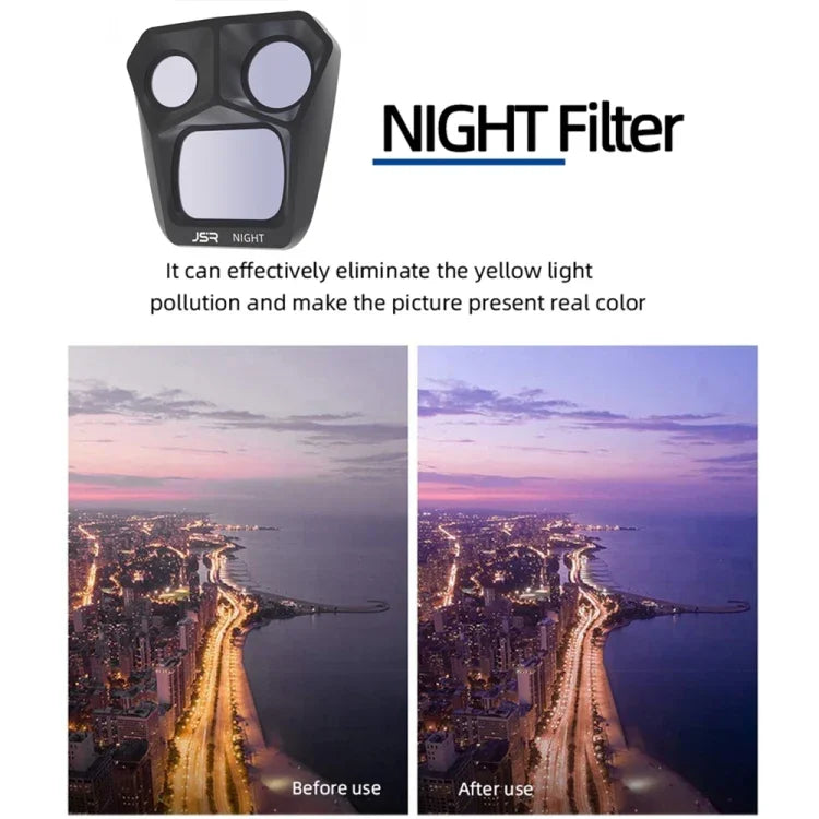 ฟิลเตอร์เลนส์ JSR GB 8 in 1 CPL ND8 ND16 ND32 ND64 STAR ND1000 NIGHT, 8 in 1 สำหรับ DJI Mavic 3 Pro