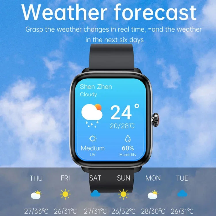 นาฬิกาอัจฉริยะหน้าจอ 1.96 นิ้ว กันน้ำ IP67 สายซิลิโคน รองรับการโทรบลูทูธโหมดคู่ / ตรวจวัดอัตราการเต้นหัวใจ
