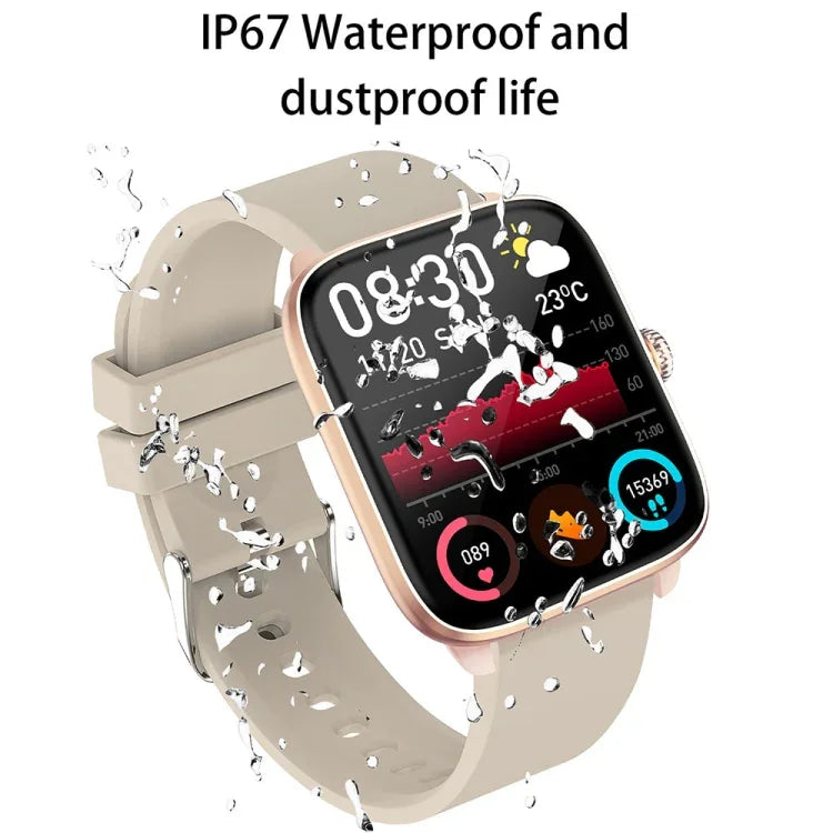 นาฬิกาอัจฉริยะหน้าจอ 1.96 นิ้ว กันน้ำ IP67 สายซิลิโคน รองรับการโทรบลูทูธโหมดคู่ / ตรวจวัดอัตราการเต้นหัวใจ